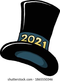 Esta caricatura muestra un sombrero superior de 2021. 