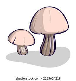 this is a cartoon mushroom vector, depicting food