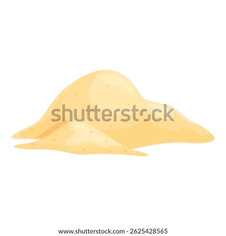 This cartoon style illustration features a pile of sand, perfect for projects related to beaches, deserts, or construction