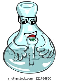 This cartoon style water pipe is somewhat white collar and enjoys the library.