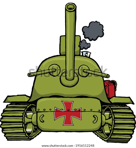 This Cartoon Tank Poised Attack Stock Vector (Royalty Free) 1956512248 ...