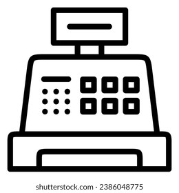 Dieses Cash-Register-Symbol eignet sich für Black Friday, Shopping, E-Commerce, etc.

