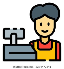 This Cashier icon is suitable for shopping, ecommerce, supermarket and business