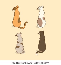 Esta es una ilustración de dibujos animados de gatos, se puede usar para fondo u otras cosas