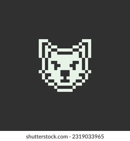 this is Cat face icon use 1 bit style in pixel art with white color and black background ,this item good for presentations,stickers, icons, t shirt design,game asset,logo and your project.