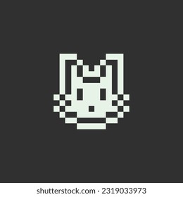 this is Cat face icon use 1 bit style in pixel art with white color and black background ,this item good for presentations,stickers, icons, t shirt design,game asset,logo and your project.