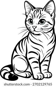  Esta é uma arte de linha de gato. É um esboço limpo.