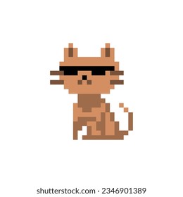 this is a cat in pixel art with colorful color,this item good for presentations,stickers, icons, t shirt design,game asset,logo and project.