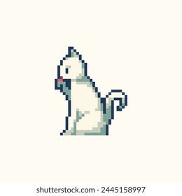 this is a cat in pixel art with colorful color,this item good for presentations,stickers, icons, t shirt design,game asset,logo and project.