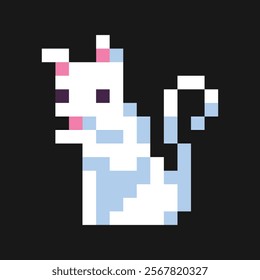 this is a cat in pixel art with colorful color,this item good for presentations,stickers, icons, t shirt design,game asset,logo and project.