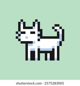 this is a cat in pixel art with colorful color,this item good for presentations,stickers, icons, t shirt design,game asset,logo and project.