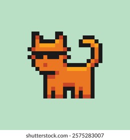 this is a cat in pixel art with colorful color,this item good for presentations,stickers, icons, t shirt design,game asset,logo and project.