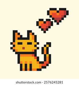 this is a cat in pixel art with colorful color,this item good for presentations,stickers, icons, t shirt design,game asset,logo and project.