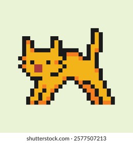 this is a cat in pixel art with colorful color,this item good for presentations,stickers, icons, t shirt design,game asset,logo and project.