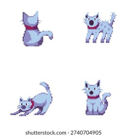 this is a cat in pixel art with colorful color,this item good for presentations,stickers, icons, t shirt design,game asset,logo and project.