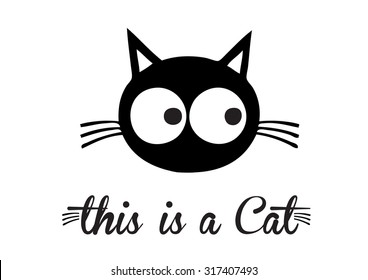 This is a cat, cat vector, cute cat isolated. white background