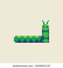 este é Caterpillar em pixel art, este item bom para apresentações, adesivos, ícones, design de camiseta, recurso de jogo, logotipo e seu projeto.