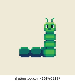 este é Caterpillar em pixel art, este item bom para apresentações, adesivos, ícones, design de camiseta, recurso de jogo, logotipo e seu projeto.