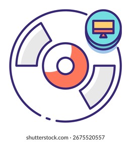 Este ícone de CD é adequado para o componente de computador.