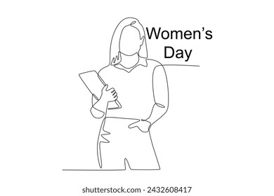 This celebration began in 1908. Women day one-line drawing
