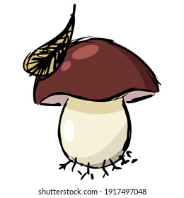This is cep. This is a comic book style mushroom illustration. 