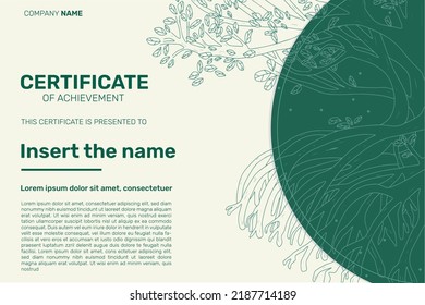 This is a certification with nature design. There are mangrove illustration in the right side of the page with green as main colors 