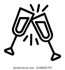 This Champagne icon is suitable for winter season, holiday, Christmas, etc.
