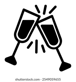 This Champagne icon is suitable for winter season, holiday, Christmas, etc.