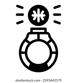 This Championship Ring icon is suitable for Basketball, Sport Event, etc