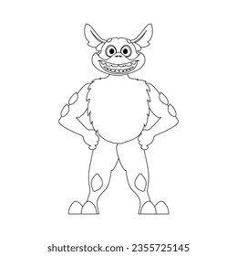 This character from a cartoon is really unique and different from all the others. Childrens coloring page.