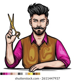 This character is drawn in full vector form so it can be enlarged or printed as needed without losing quality and the color can be changed to taste.