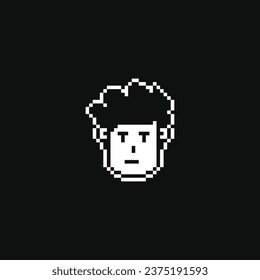 this is character face icon use 1 bit style in pixel art with white color and black background ,this item good for presentations,stickers, icons, t shirt design,game asset,logo and your project.