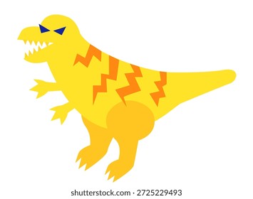 This is a character illustration of a dinosaur surrounded by the energy of lightning.