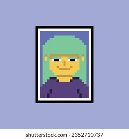 this is character portrait in pixel art with simple color and pink background this item good for presentations,stickers, icons, t shirt design,game asset,logo and your project.