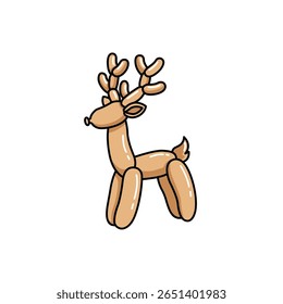 This charming illustration features a cute deer made of balloon material, showcasing playful antlers in a simple cartoon style perfect for children's designs.