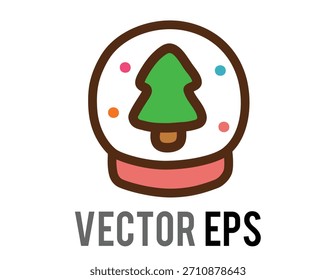 This charming illustration features a snow globe with a Christmas tree, perfect for holiday-themed designs and projects