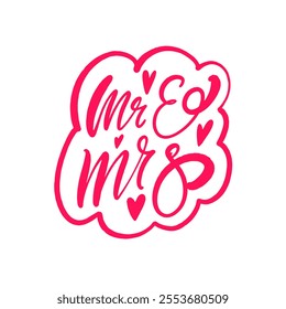 This charming and modern art design for Mr Mrs is perfect for enhancing wedding celebrations wonderfully