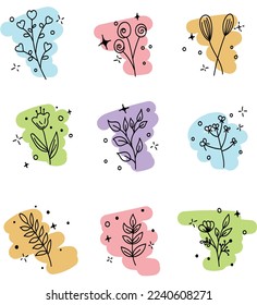 This charming set of doodle flower illustrations is perfect for adding a touch of whimsy to your creative projects. With each flower hand-drawn with intricate details, this set is ideal for a variety