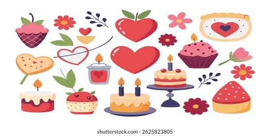 This charming set of hand-drawn coquette elements is perfect for Valentine's Day, birthdays, holidays, Friendship Day, and Christmas designs. Great for cards, prints, scrapbooks, and digital projects.