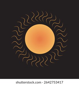 This charming sun icon with cheerful vibe