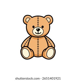 This charming teddy bear features a simple design, perfect for children's rooms and playful environments. Ideal for illustrations that evoke joy and comfort.