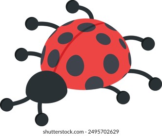 This charming vector illustration features a cheerful ladybug with big, round eyes and a friendly smile. Perfect for children's books, games, and any project needing a touch of whimsy.