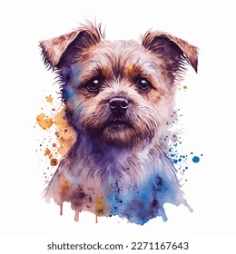 This charming watercolor illustration captures the playful spirit of man's best friend. Created with care and attention to detail, this piece features a lovable dog in a bright and colorful style that