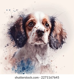 This charming watercolor illustration captures the playful spirit of man's best friend. Created with care and attention to detail, this piece features a lovable dog in a bright and colorful style that