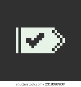 this is Checklist icon 1 bit style in pixel art with white color and black background ,this item good for presentations,stickers, icons, t shirt design,game asset,logo and your project.