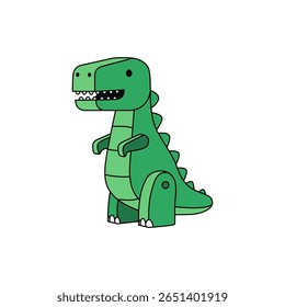 This cheerful cartoon dinosaur character features a friendly design ideal for children's projects, illustrations, and educational materials. Perfect for sparking imagination!