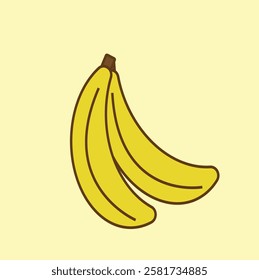 This cheerful illustration features a cute, sunny yellow banana.