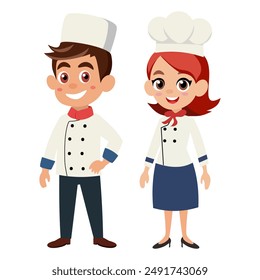 This is a chef career vector consisting of male chef and female chef. Used to decorate or present various events.