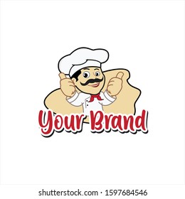 This chef logo can be used in restaurants, cafes & restaurants that require this logo. With an attractive color palette it is suitable to attract your customers