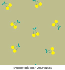 Se trata de un diseño vectorial de cerezo, en color amarillo. Se trata de un diseño de repetición completa.el color se puede cambiar al archivo vectorial.
